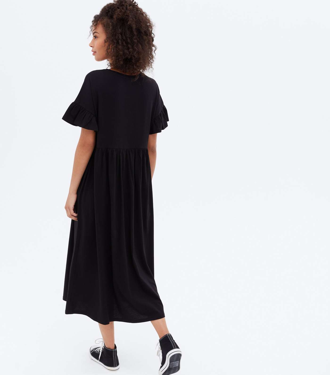 Tall Black Midi Smock Dress Image 4