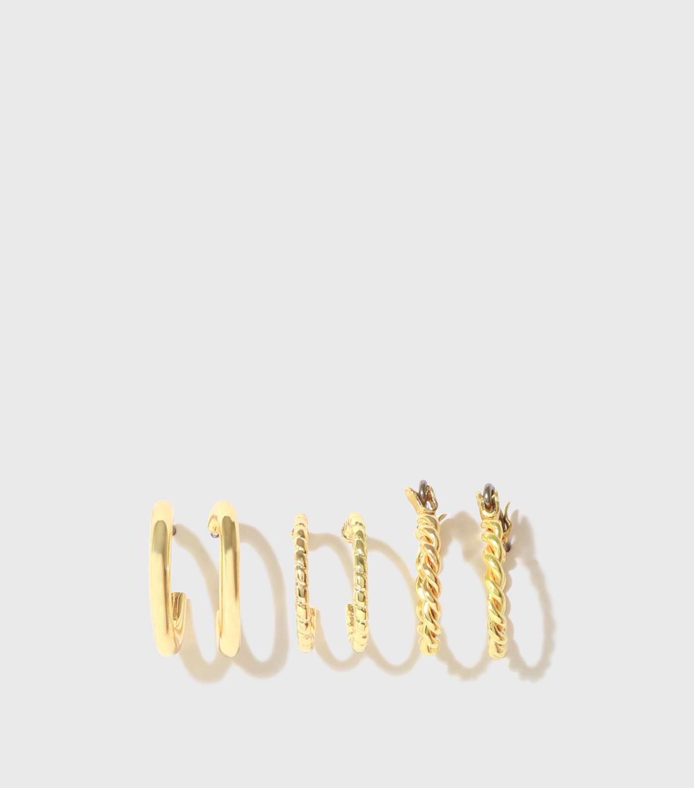 Girls 3 Pack Gold Mini Hoop Earrings Image 2