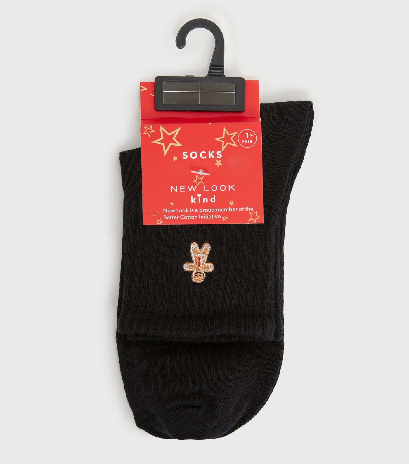 Black Gingerbread Embroidered Socks