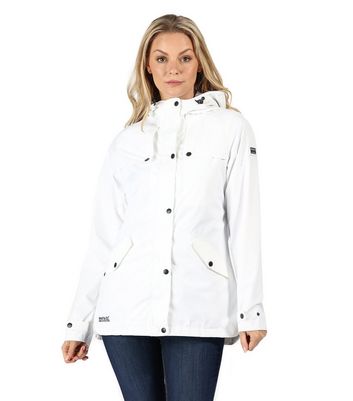 white waterproof coat