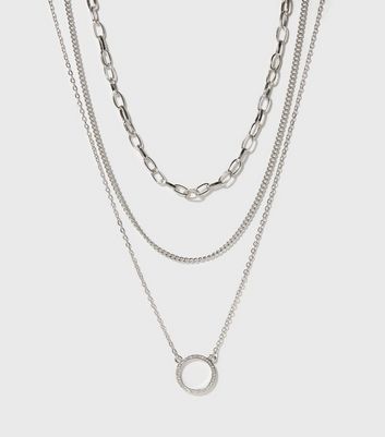 silver diamante necklace