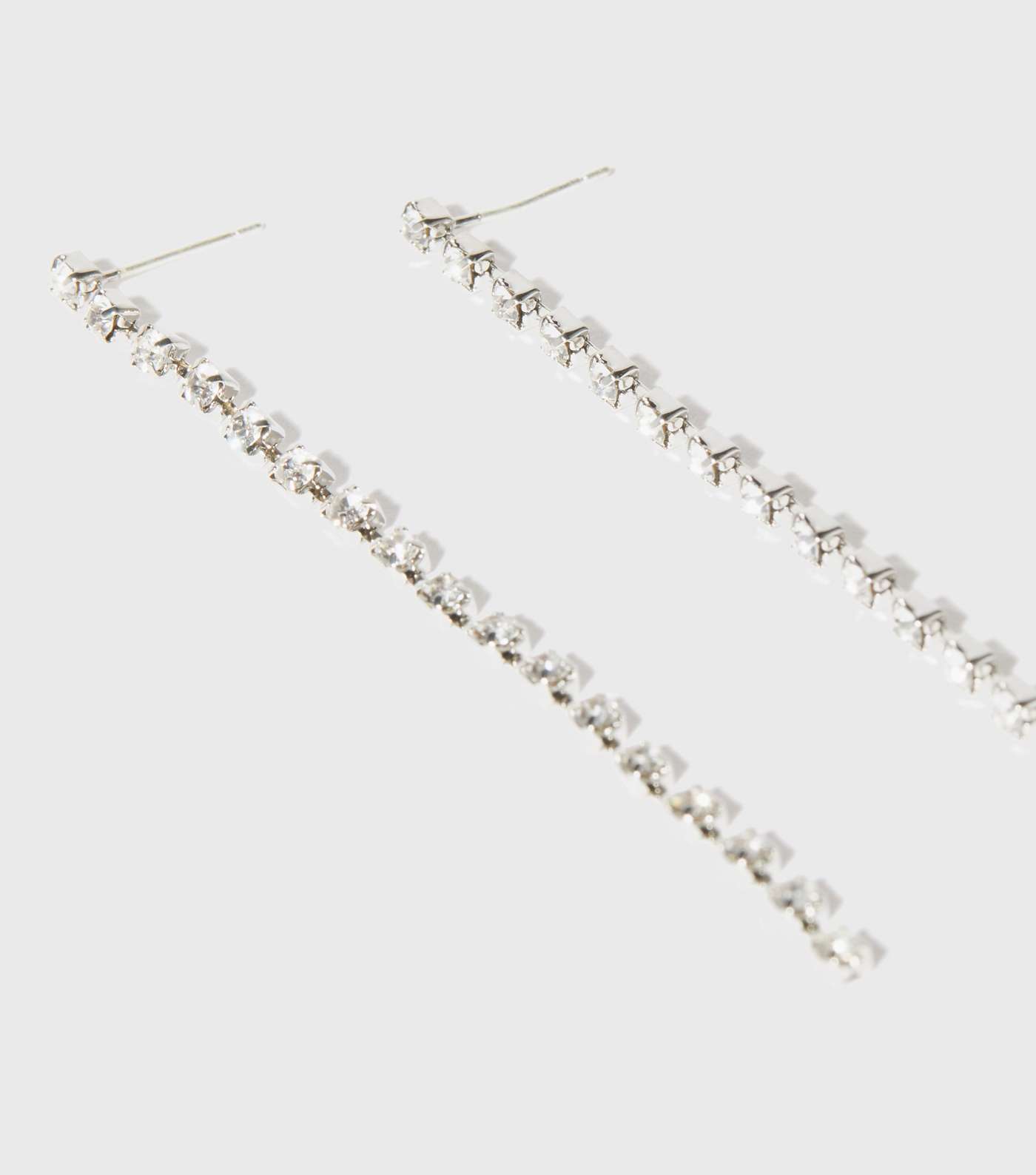 Silver Diamanté Drop Earrings Image 2