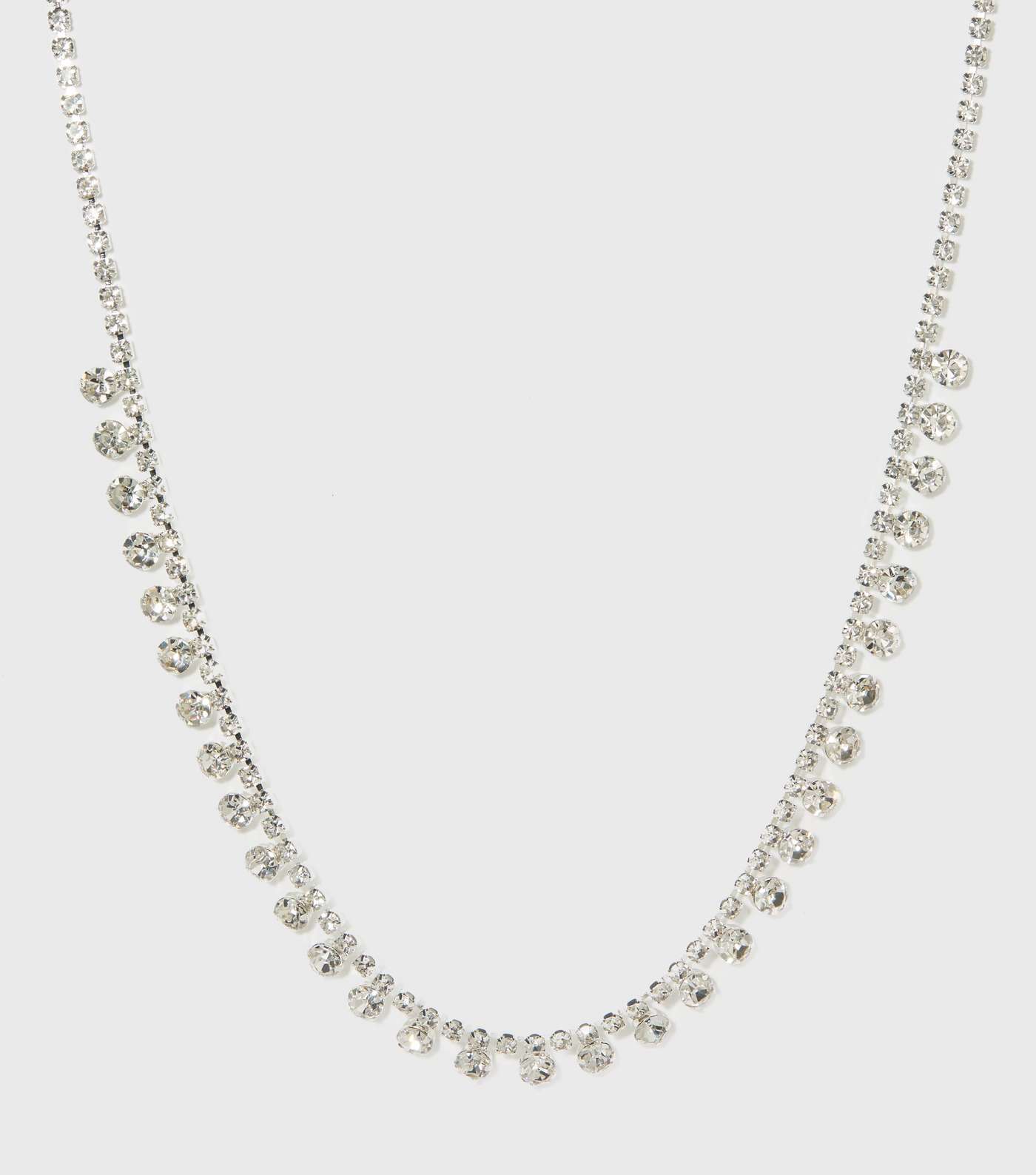 Silver Diamanté Charm Necklace
