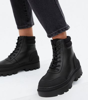 lace up chunky black boots