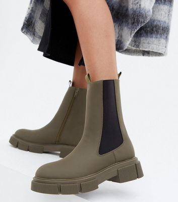 new look khaki boots