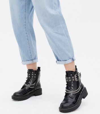 new look wide fit biker boots