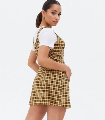 yellow check pinafore