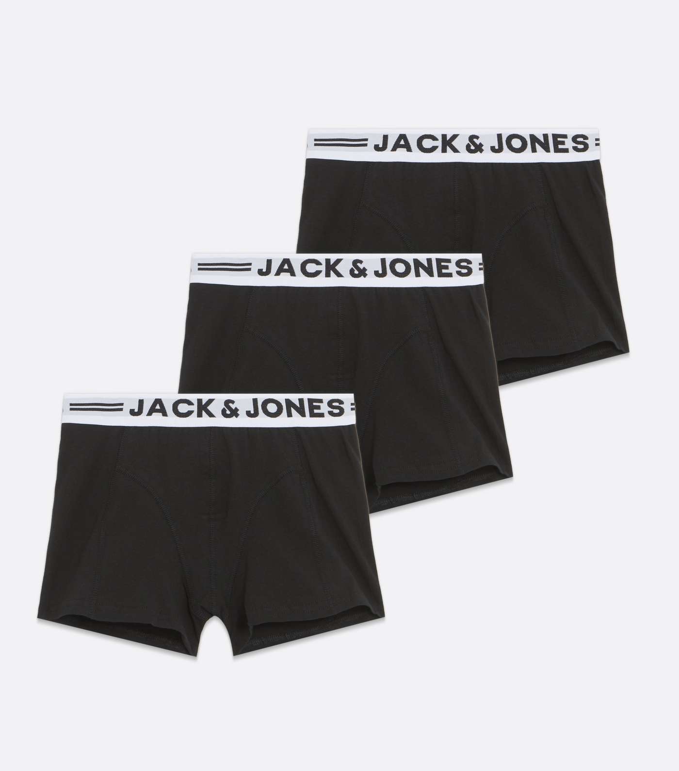 Jack & Jones Junior 3 Pack Black Logo Boxers Image 2