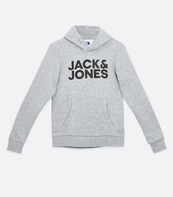 Jack & Jones Junior Grey Logo Hoodie