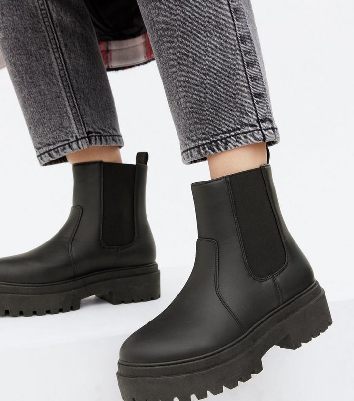 valse Forfærdeligt strejke Black High Ankle Chunky Chelsea Boots | New Look