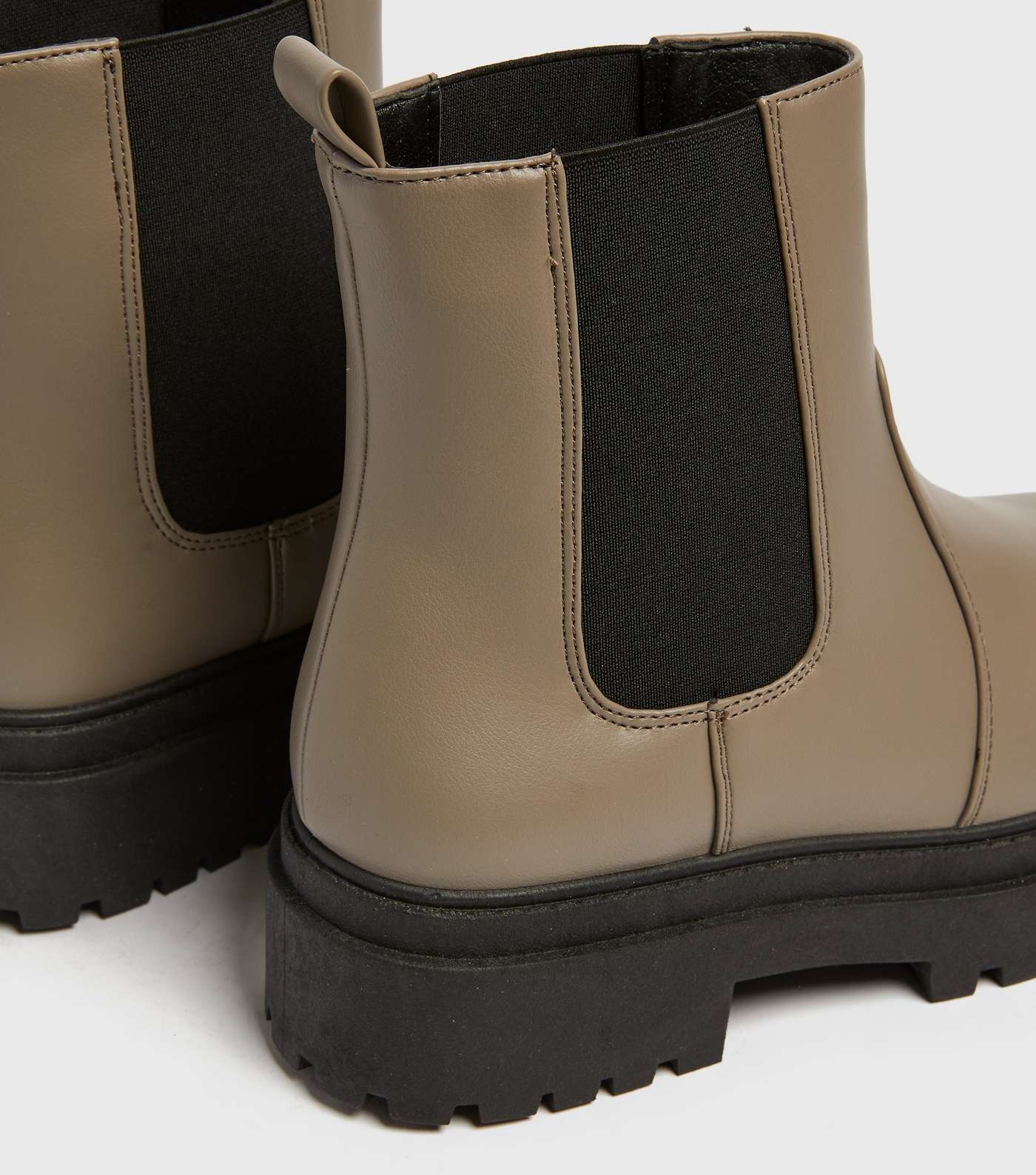 Light Brown High Ankle Chunky Chelsea Boots Image 4