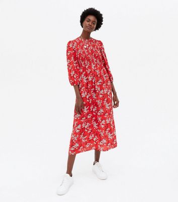 New look floral midi dress online