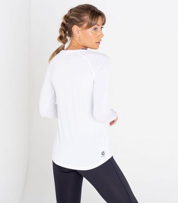 white long sleeve sports top women's