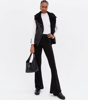 Tall Black Flared Trousers | New Look