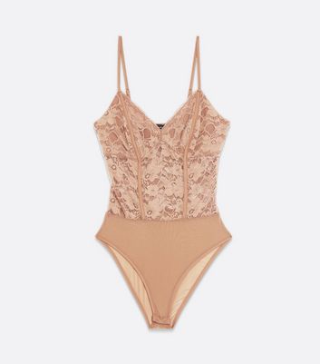 camel lace bodysuit