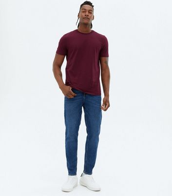 Burgundy Jersey Crew Neck T Shirt New Look