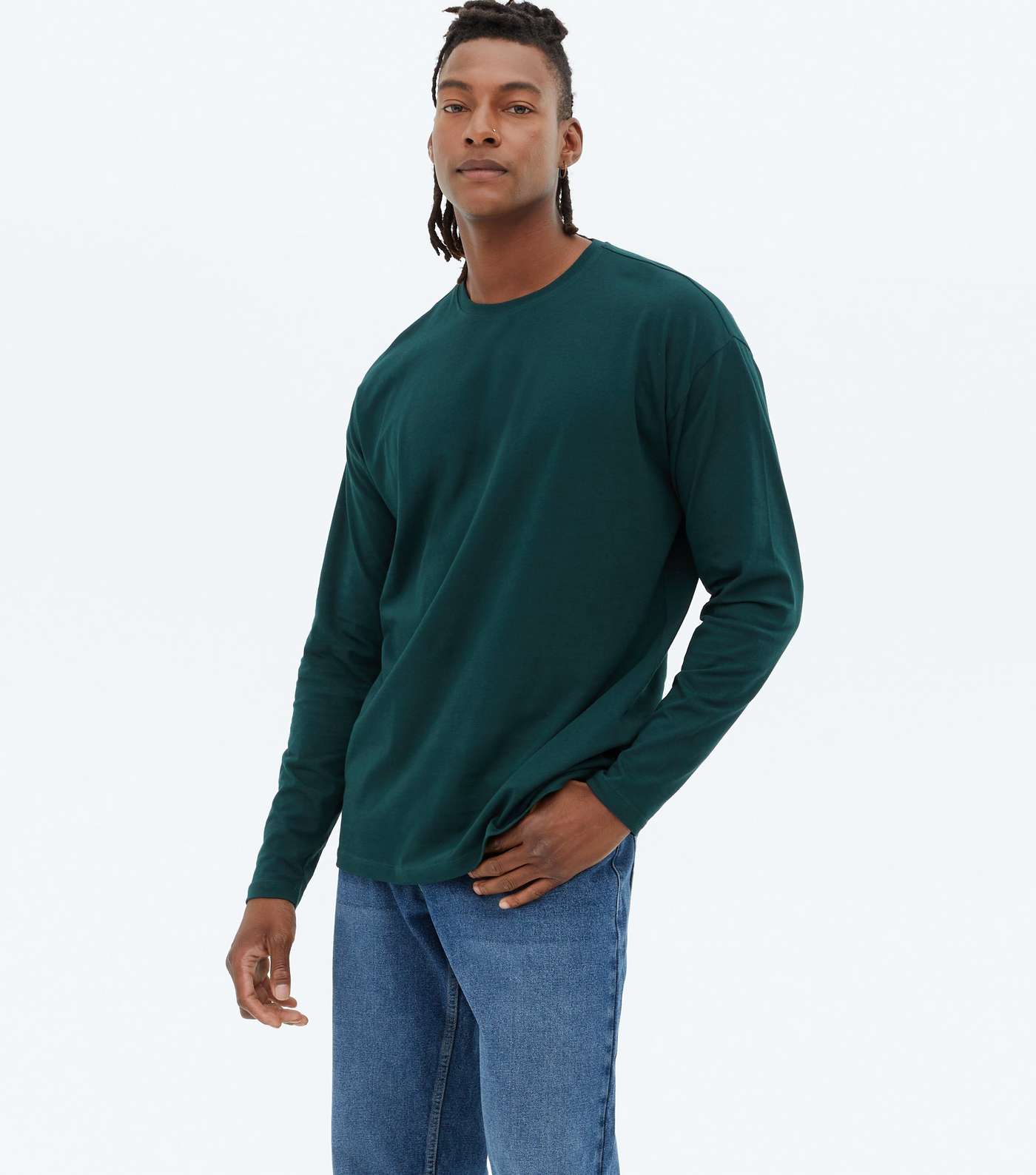 Dark Green Long Sleeve Oversized T-Shirt
