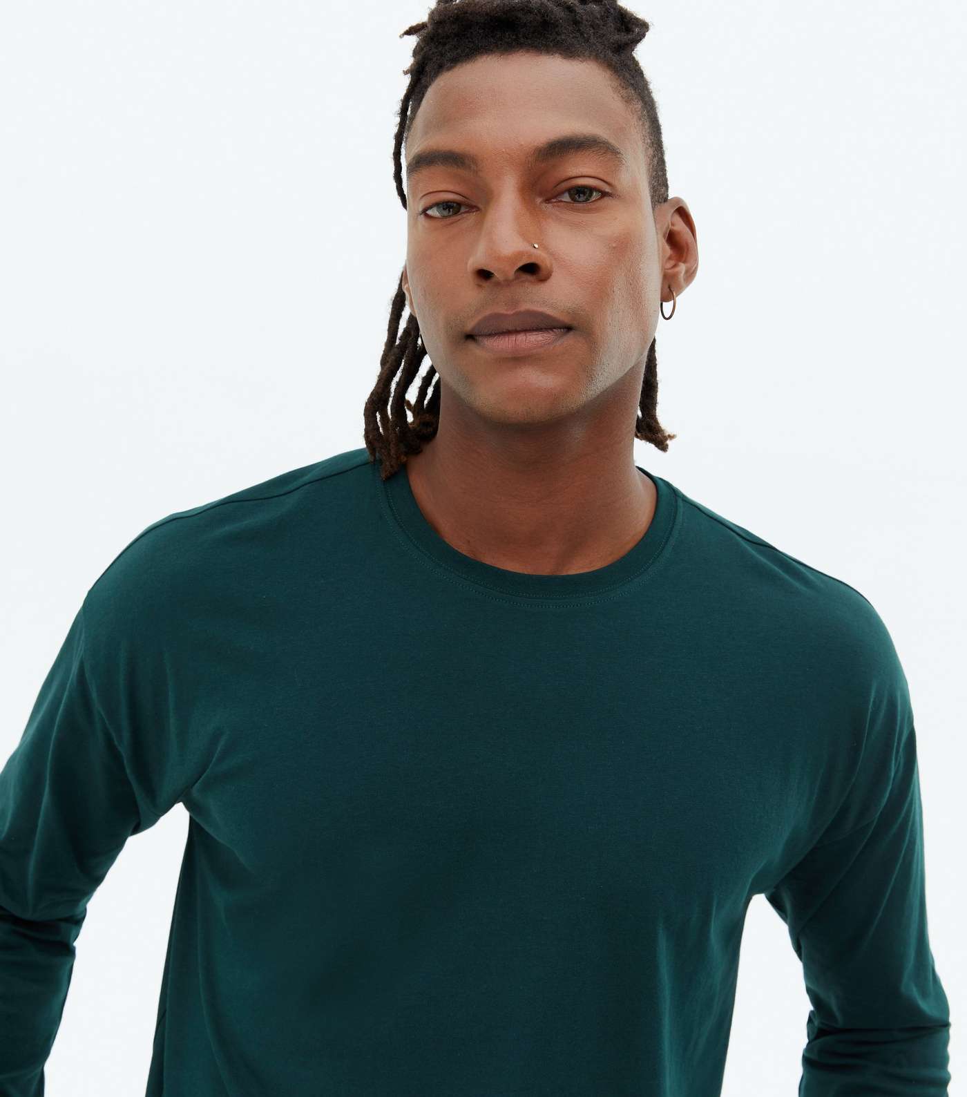 Dark Green Long Sleeve Oversized T-Shirt Image 3