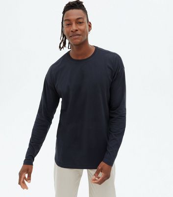Navy Long Sleeve Oversized T-Shirt 