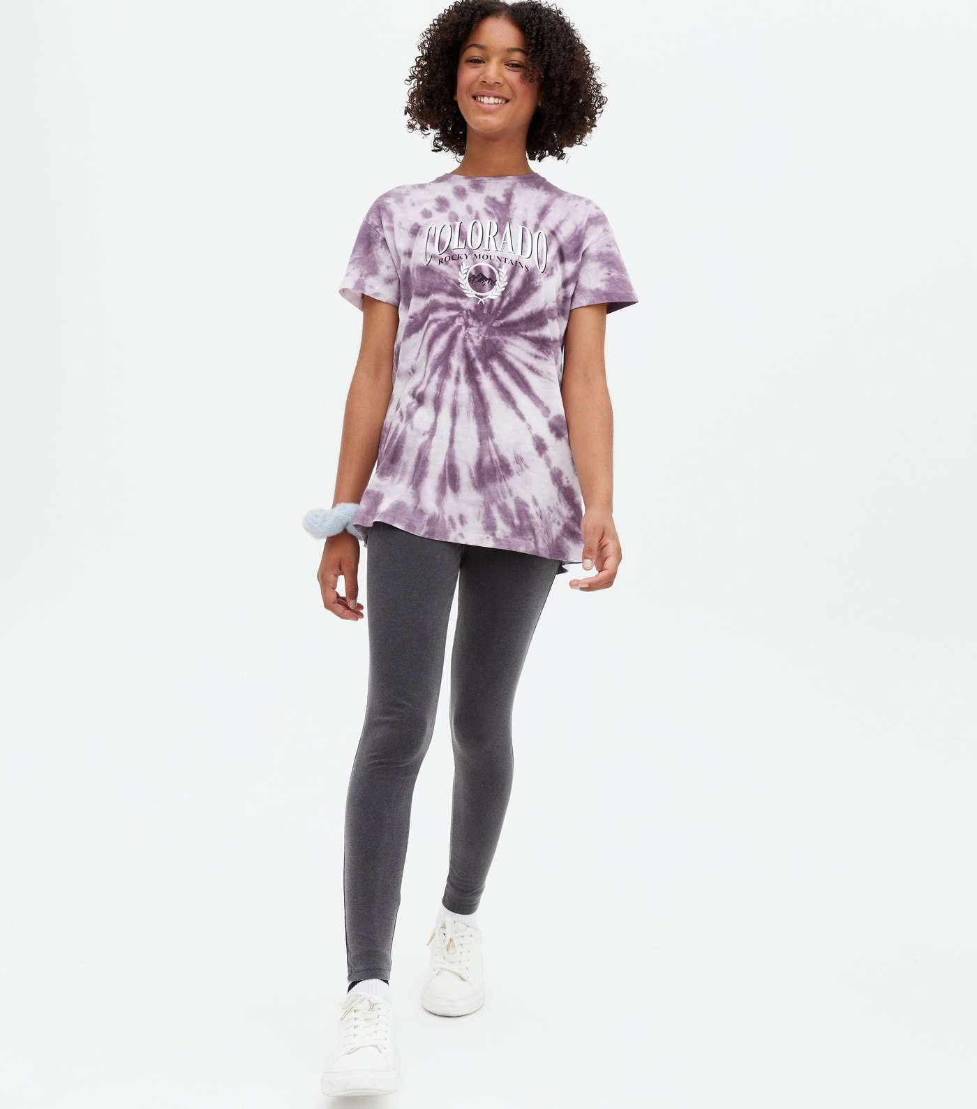 Girls Lilac Tie Dye Colorado Logo Long T-Shirt Image 2