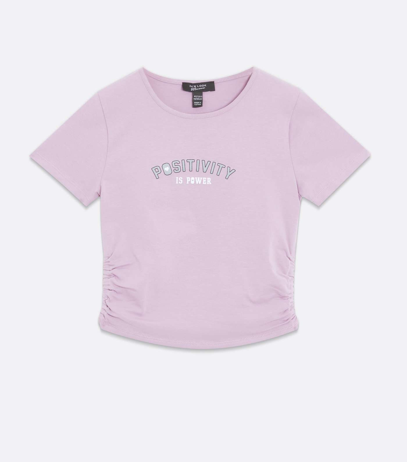 Girls Lilac Positivity Is Power Logo T-Shirt Image 5