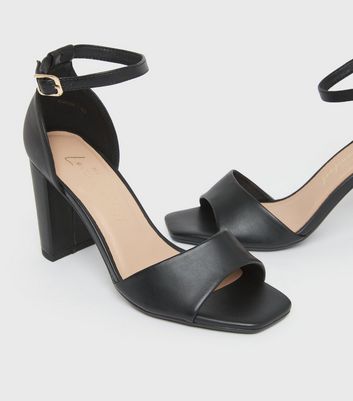 black high heels open toes shoes