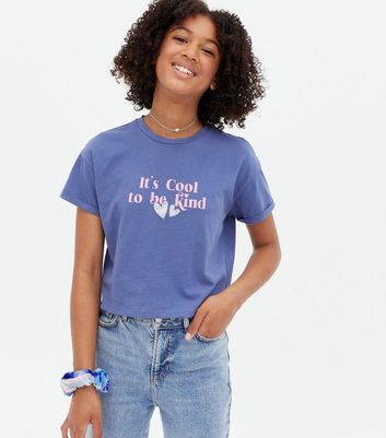 Girls Blue Cool To Be Kind Logo T-Shirt 