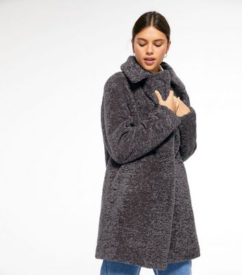 dark grey teddy coat