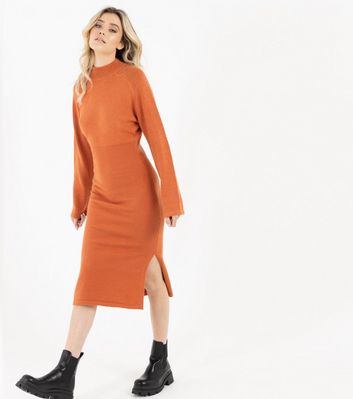 orange jumper dress