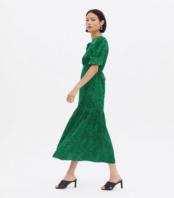 arula green dress Talula | Dark Green Extreme Cowl-Neck Maxi Dress With Sash And Front-High Split
