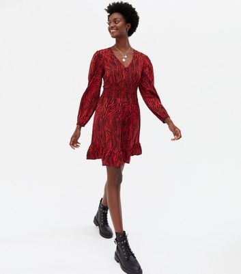 Wallis red animal print hot sale dress