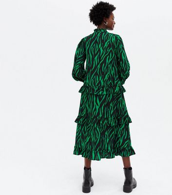 new look black and green dress