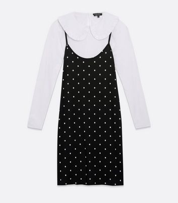 Monochrome spot pinafore on sale dress