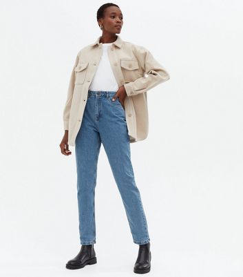 Noisy May Tall Blue Ankle Grazing Straight Leg Jeans | New Look