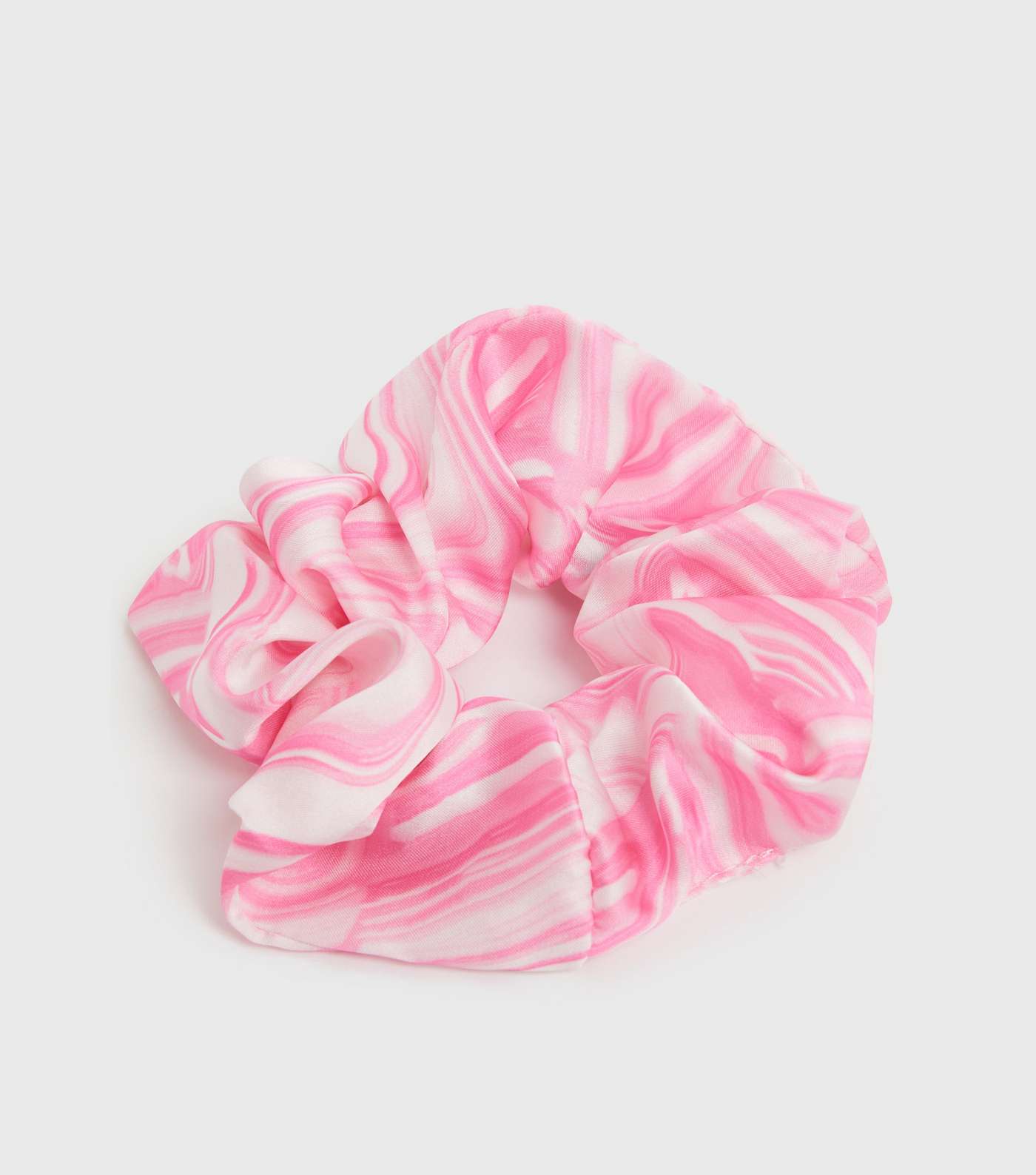Pink Marble Swirl Scrunchie
