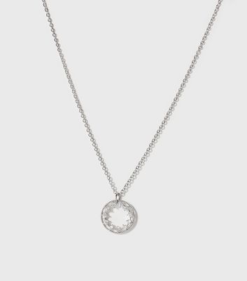 small circle necklace silver