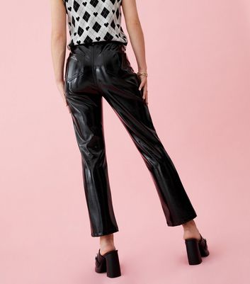 Black Vinyl Leather-Look Trousers 