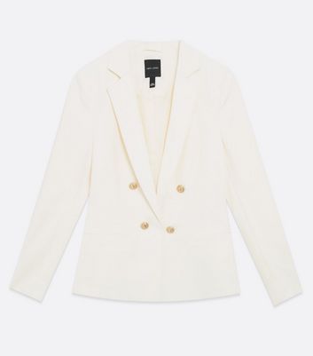 cream gold button blazer