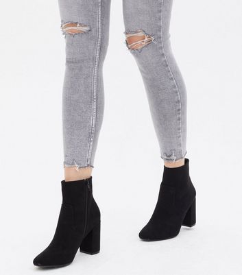 black block ankle boots