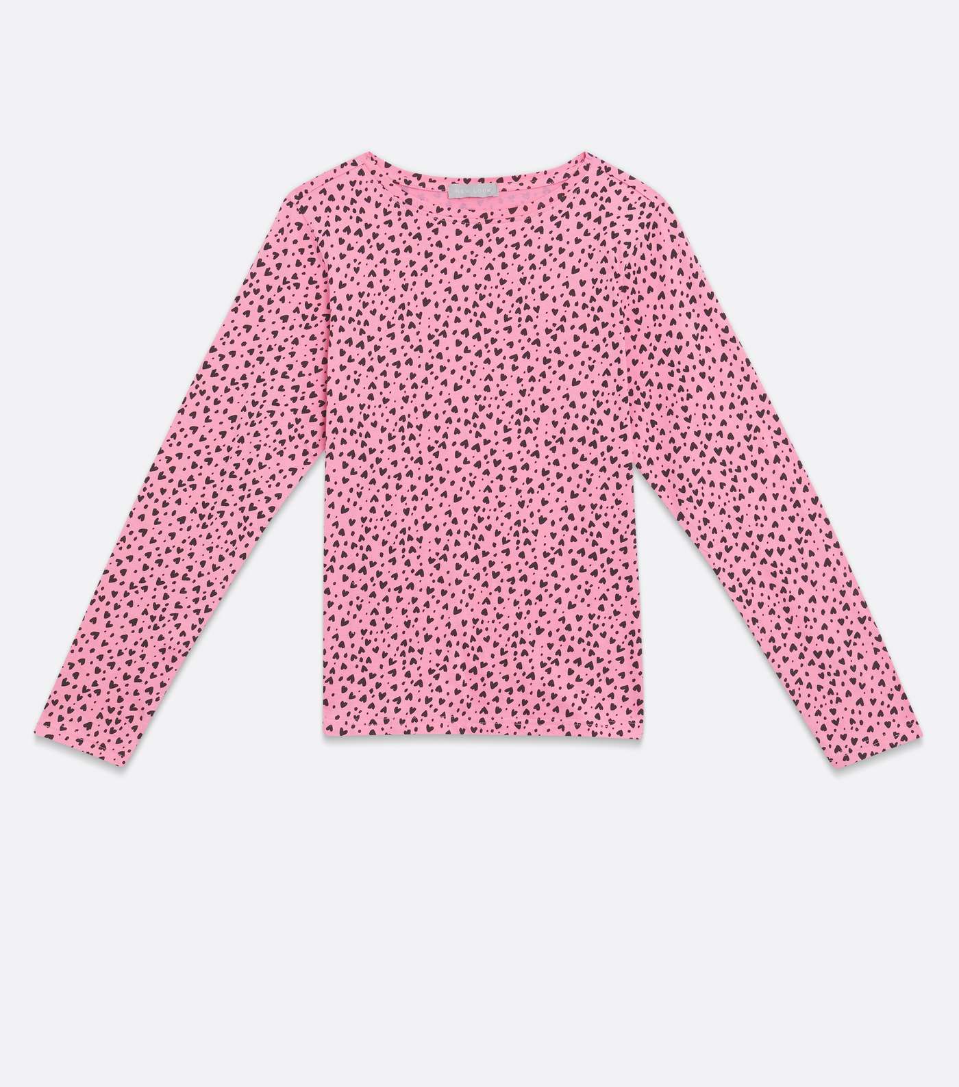 Pink Mix & Match Heart Long Sleeve Pyjama Top Image 5