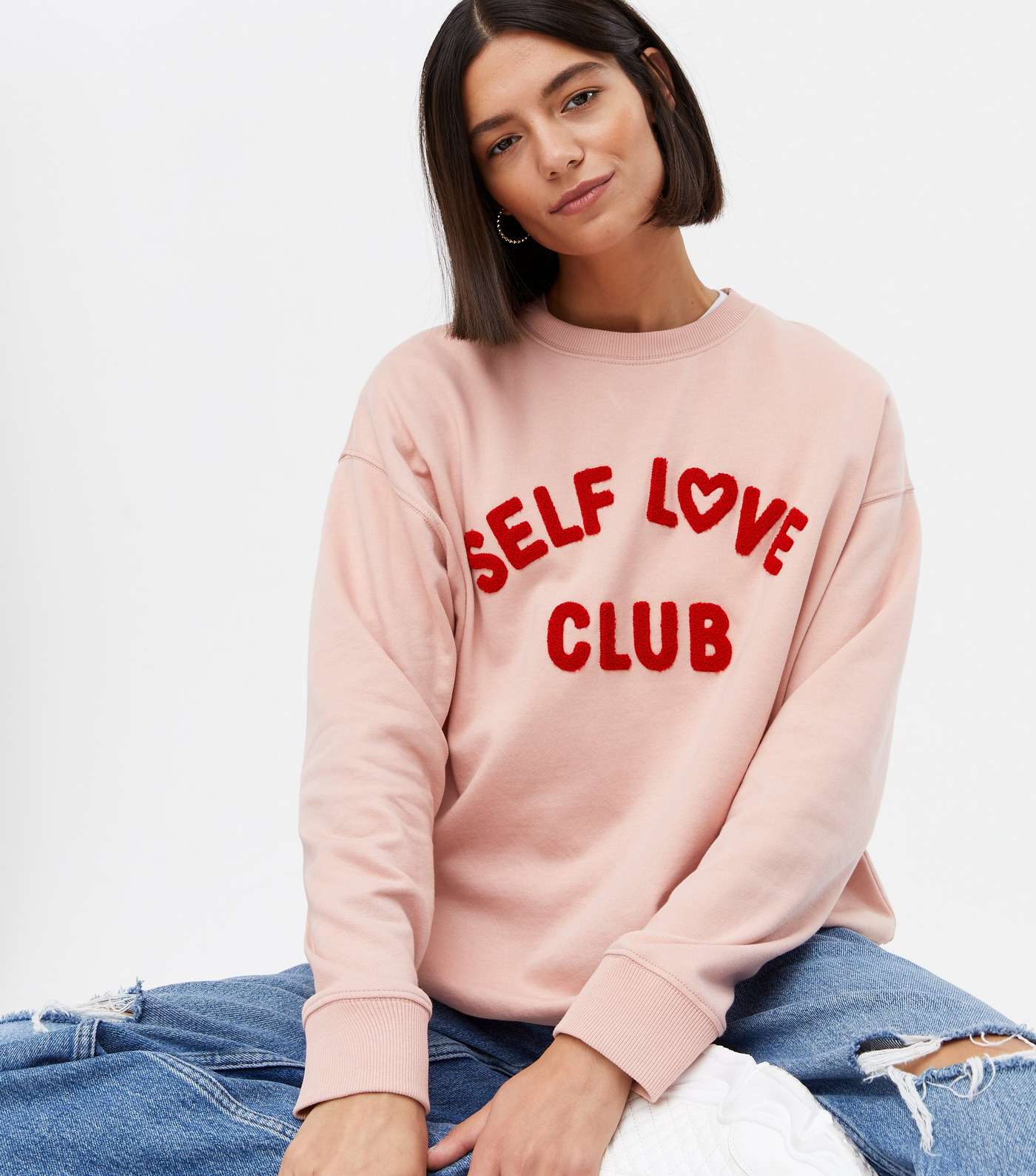 Mid Pink Self Love Club Heart Logo Sweatshirt Image 2