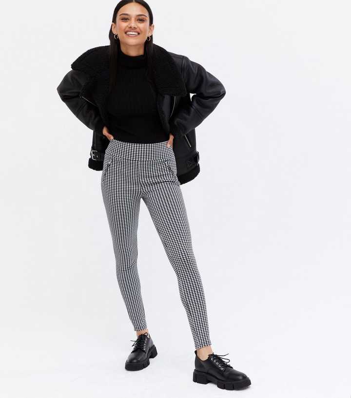 checked leggings new look