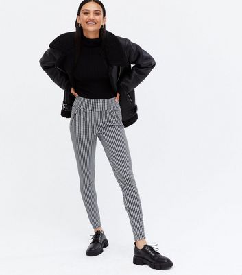 Black Dogtooth Jersey Leggings | New Look