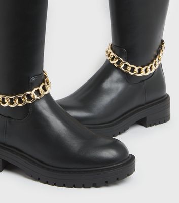 booties with chain detail