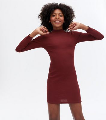 long sleeve bodycon dress high neck