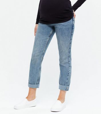 Click to view product details and reviews for Maternity Blue Acid Wash Over Bump Tori Mom Jeans New Look.