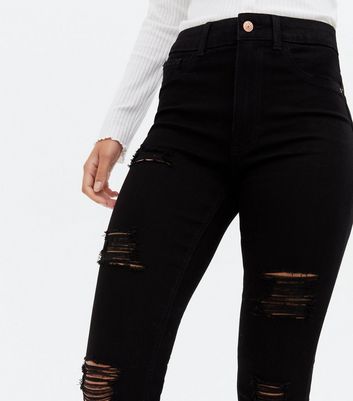 Click to view product details and reviews for Tall Black Ripped Mid Rise India Super Skinny Jeans New Look.