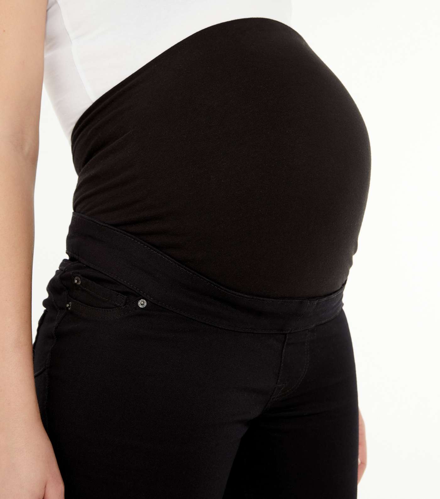 Maternity Black Lift & Shape Ripped Over Bump Emilee Jeggings Image 4