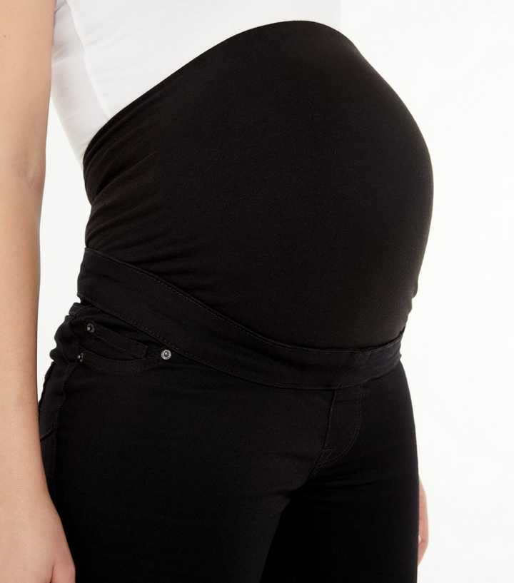 Maternity Black Lift & Shape Ripped Over Bump Emilee Jeggings