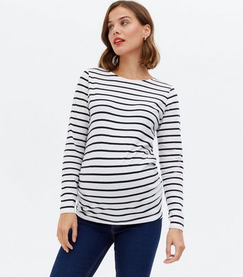 striped maternity shirt